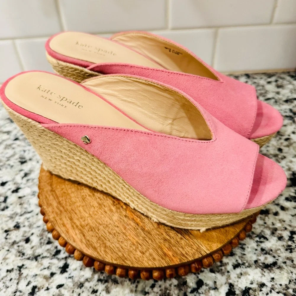 Kate Spade‎ Thea Pink Suede Wedge Shoes